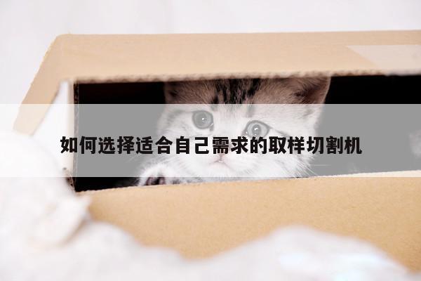 爱游戏(ayx)官方网站-如何选择适合自己需求的取样切割机